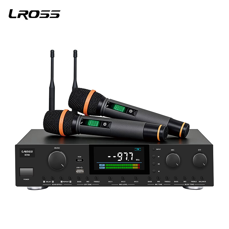 LROSSKTV音箱功放机三合一家用卡拉OK专业级音响无线麦克风一体机