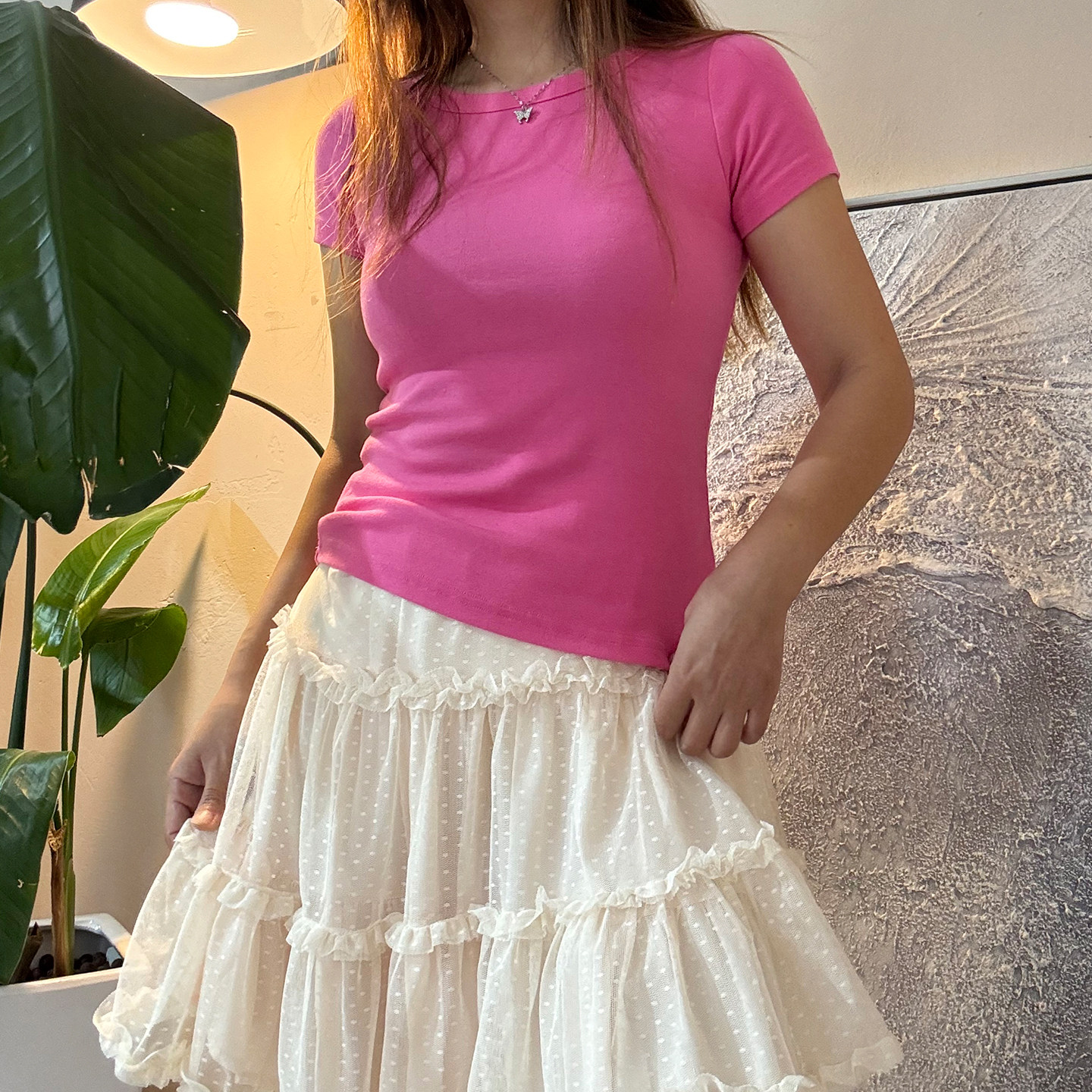 夏季极简修身显瘦纯色短袖T恤女