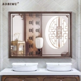 Зеркало из натурального дерева, водонепроницаемый ретро туалетный столик, в американском стиле