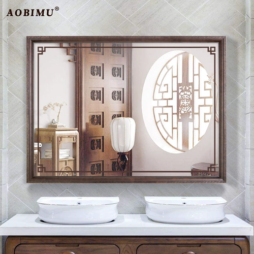 Зеркало из натурального дерева, водонепроницаемый ретро туалетный столик, в американском стиле