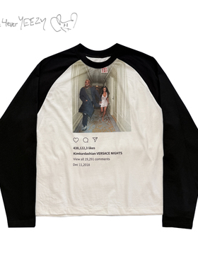 【原创】RAINMAKE | “KIMYE” KANYE 插肩长袖T恤 复古VIBE ins