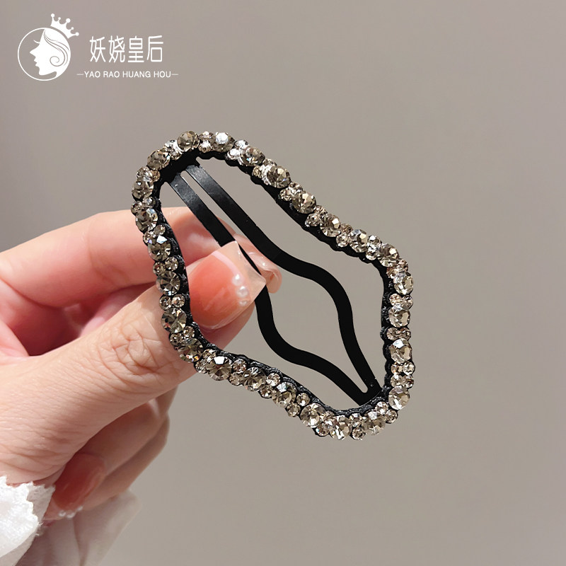 气质捷克钻云朵bb夹女侧边刘海碎发侧边夹头饰高级感镂空发夹发卡图片