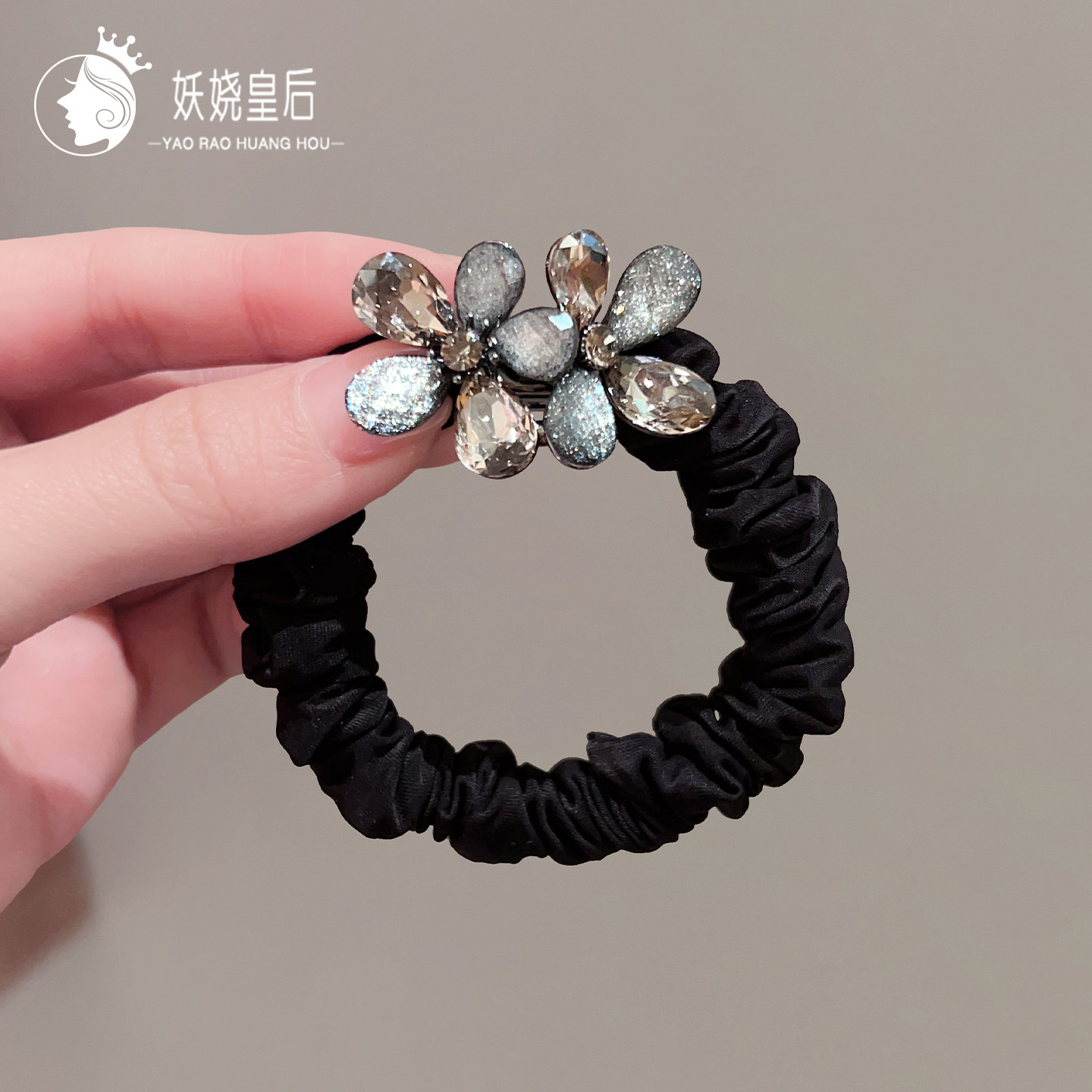 韩国优雅气质水钻花朵小肠发圈女新款简约发绳百搭高弹力皮筋头绳,饰品/流行首饰/时尚饰品新,发饰,淘宝优惠券,粉丝福利购,淘宝优惠卷