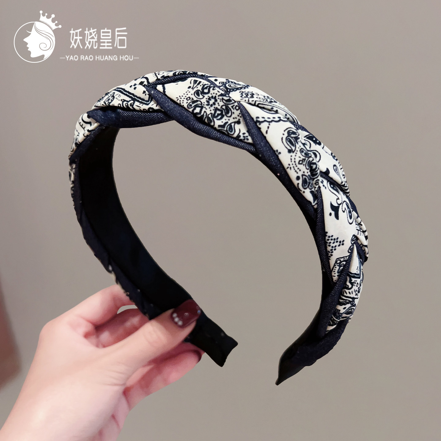 韩版时尚腰果花发箍女士高级感气质时尚百搭外出头箍压发头饰发卡