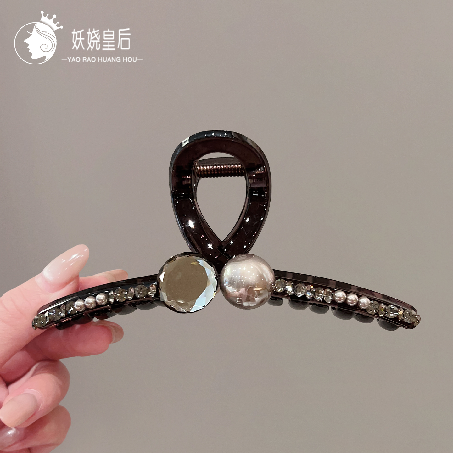 新款马尾发夹抓夹珍珠发抓女发卡