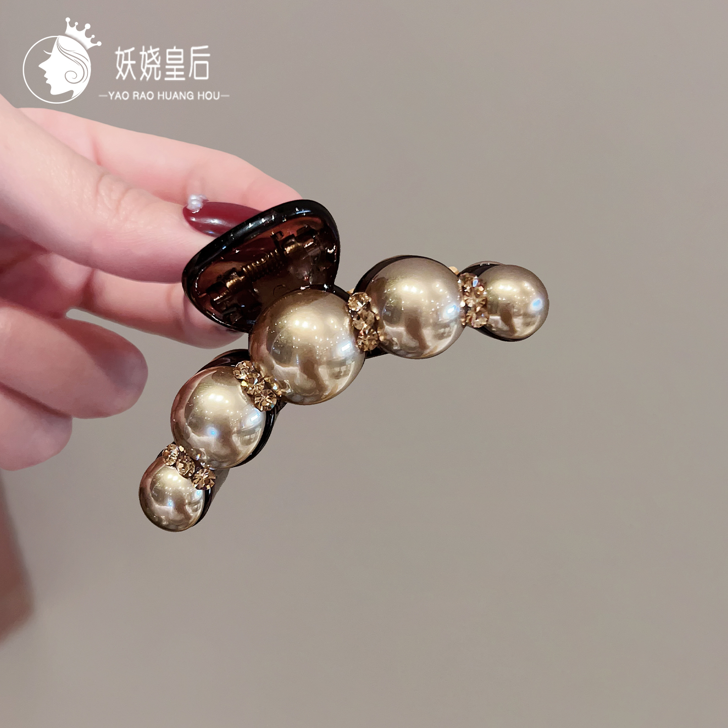 新款气质发抓后脑勺半扎发鲨鱼夹