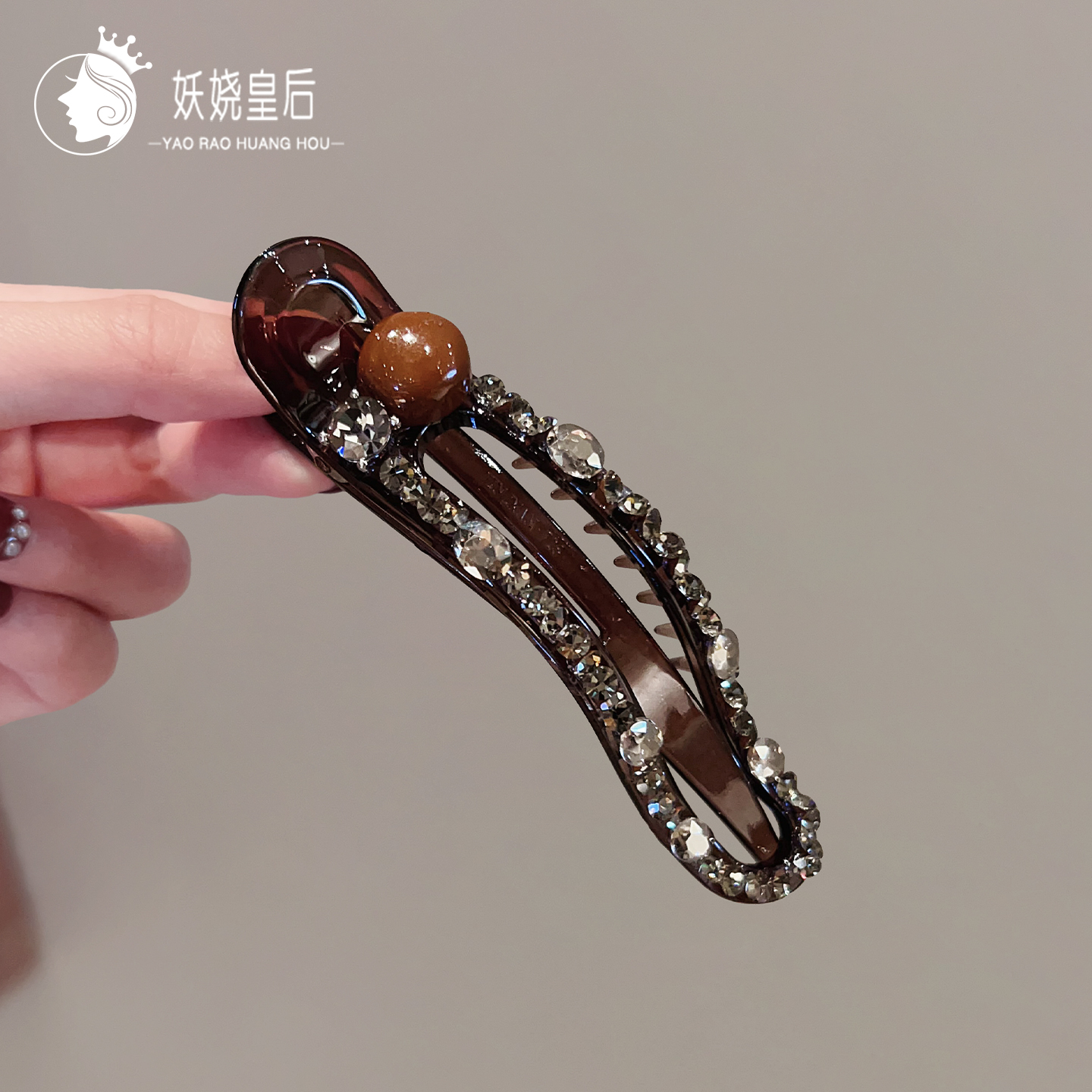 后脑懒人夹盘发夹鸭嘴夹发饰新款