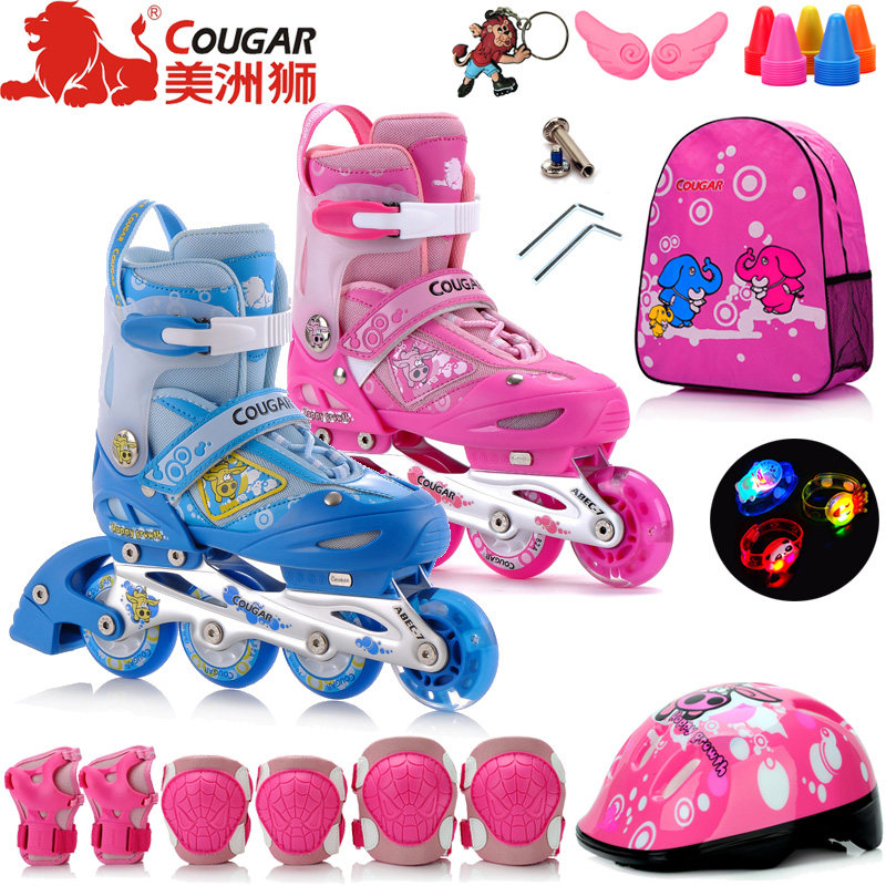 美洲狮溜冰鞋儿童全套装3-5-6-8-10岁可调轮滑鞋旱冰鞋初学者男女|msdalam kategori sukan/Yoga/kecergasan/bekalan peminat, Skating/Skateboard/Sukan Extreme, Skates - dari Buy2taobao.com untuk memberikan perkhidmatan ejen Taobao profesional membeli