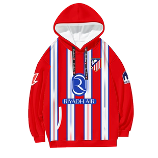 24-25赛季马竞队马德里竞技阿尔瓦雷斯足球衣服连帽卫衣男女外套