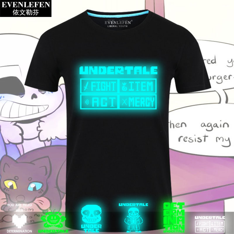 反夜光传说之下undertale游戏sans and papyrus短袖t恤衫男女衣服