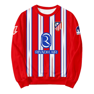 24-25赛季马竞队马德里竞技阿尔瓦雷斯足球衣服圆领卫衣男女长袖