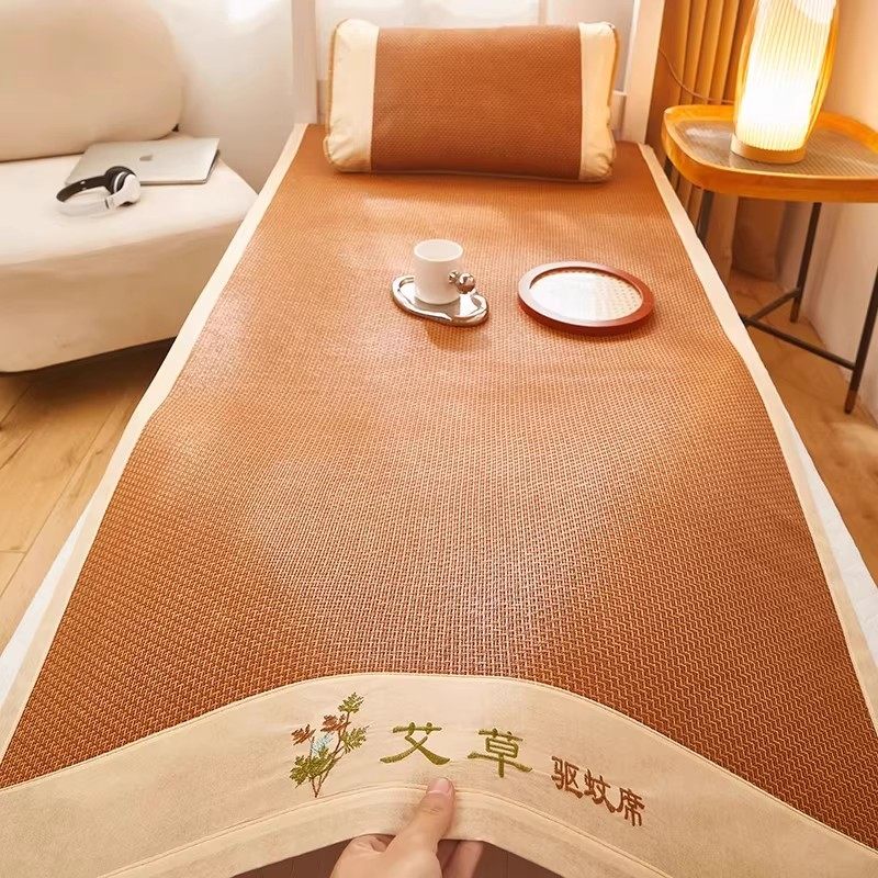 凉席藤席可折叠冰丝草席子软双面冬夏两用学生宿舍单人夏天夏季床