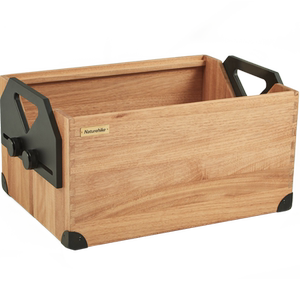 挪客多功能实木收纳箱户外露营野营大容量储物箱野餐烧烤置物架