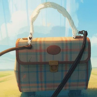 博宝罗25新款百搭复古格纹战马公文包斜挎单肩手提包女凯丽包