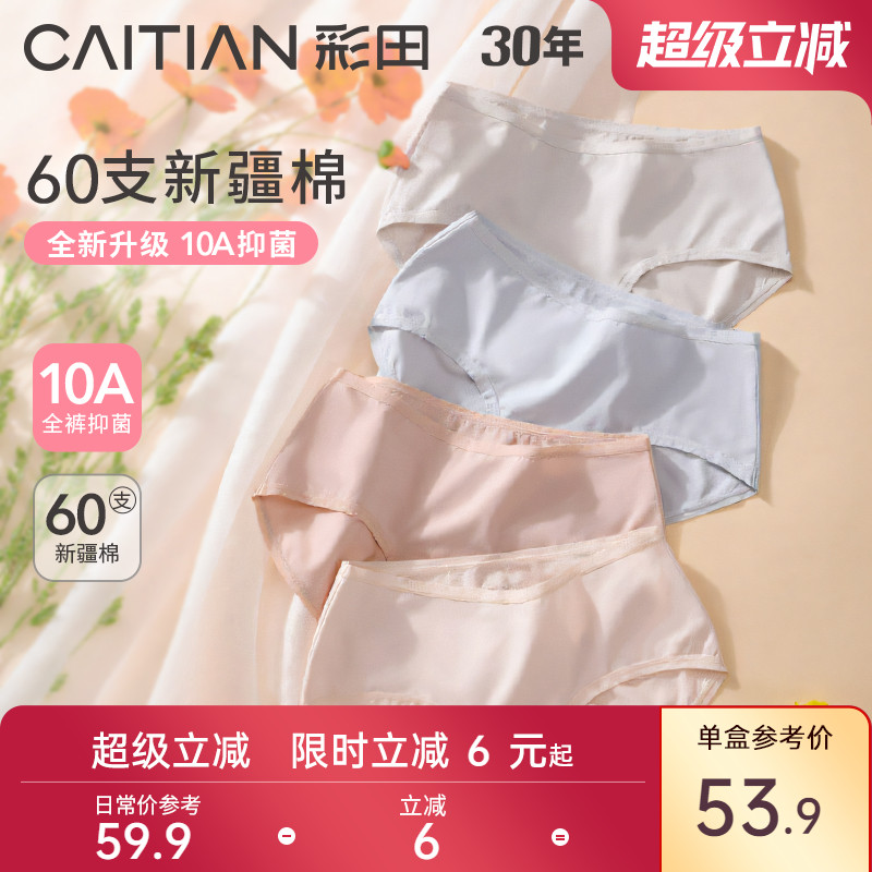 彩田棉质中腰三角内裤