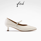 玛丽珍鞋 fed头层牛皮2026春季 女 真皮浅口细跟女单鞋 时装 新款 女鞋