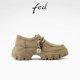 fed松弛游牧2026春季 女 袋鼠鞋 新款 真皮超轻厚底系带运动休闲单鞋