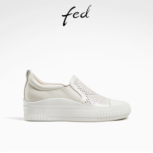 女鞋 新款 增高小白鞋 透气休闲鞋 YAB530 fed一脚蹬板鞋 女D0103 春季