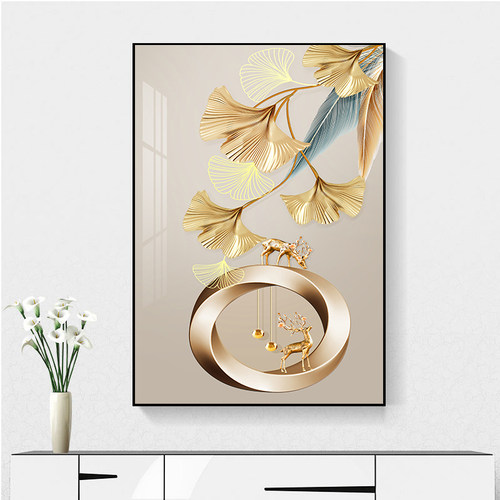 入户玄关客厅过道轻奢装饰画竖版