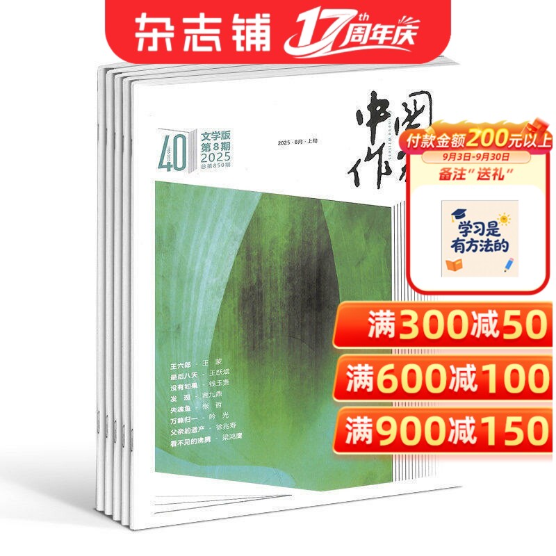 中国作家文学版杂志订阅