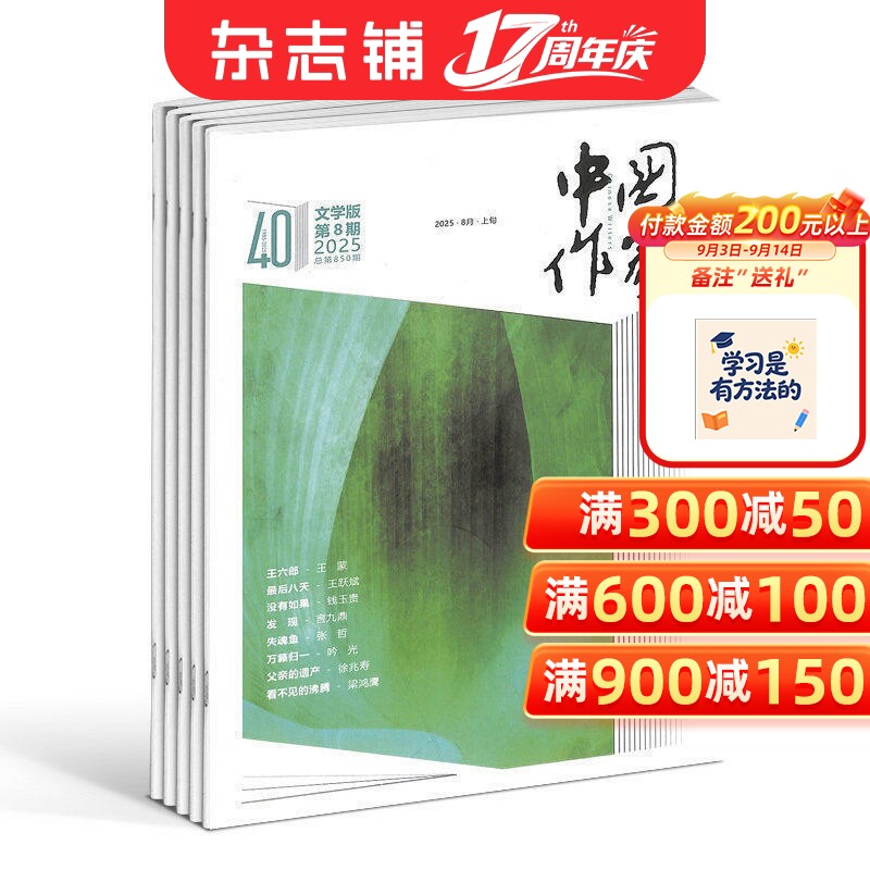 中国作家文学版杂志订阅