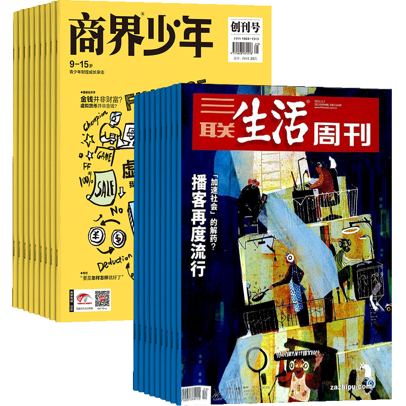 商界少年（1年共12期）+三联生活周刊（1年共52期）杂志组合 2026年1月起订 杂志铺   时政新闻 投资理财 少年财商启蒙期刊杂志