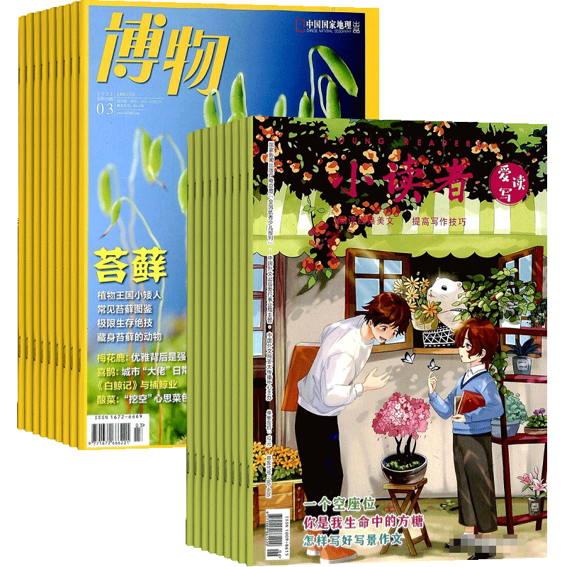 博物+小读者国风少年杂志组合 2027年1月起订 1年共24期 杂志铺 中小学生课外阅读自然科普 语文阅读作文提升期刊杂志