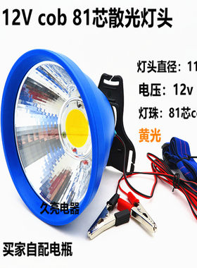 12v头灯强光LED聚光散光户外头戴式恒流夜钓鱼黄光白光外接电瓶灯