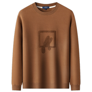 [高克重/时尚保暖]梦特娇 卫衣男春秋款圆领套头加厚长袖情侣装M