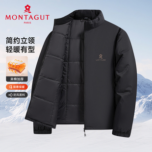 锁温保暖夹棉内里-梦特娇男装冬季立领短款棉衣男士加厚保暖外套Z