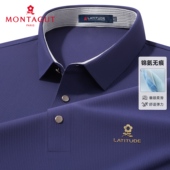 Polo衫 男2026年春季 新款 梦特娇长袖 锦氨无痕t恤中年男士 商务翻领Z