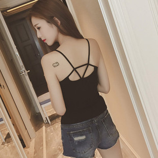 夏季纯棉莫代尔大码美背吊带背心女外穿遮肚子显瘦胖mm性感打底女