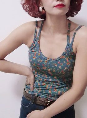 碎花吊带背心女外穿性感打底