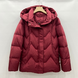 559石墨烯云绒棉衣特保暖外套女中老年冬装国风刺绣盘扣连帽棉服