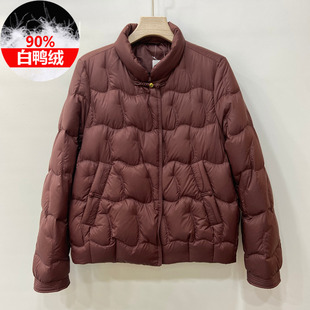 503商场同品牌90白鸭绒羽绒服女国风盘扣立领轻盈羽绒秋冬外套短
