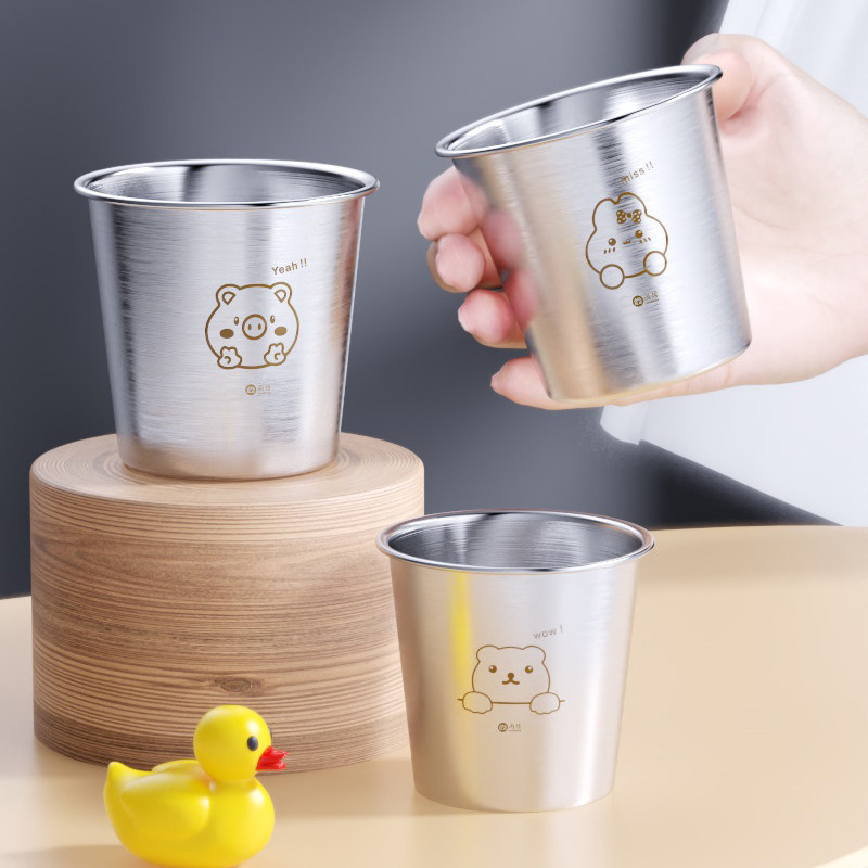 304不锈钢水杯儿童防摔杯子宝宝喝水牛奶杯餐厅啤酒杯家用漱口杯,餐饮具,随手杯,淘宝优惠券,粉丝福利购,淘宝优惠卷