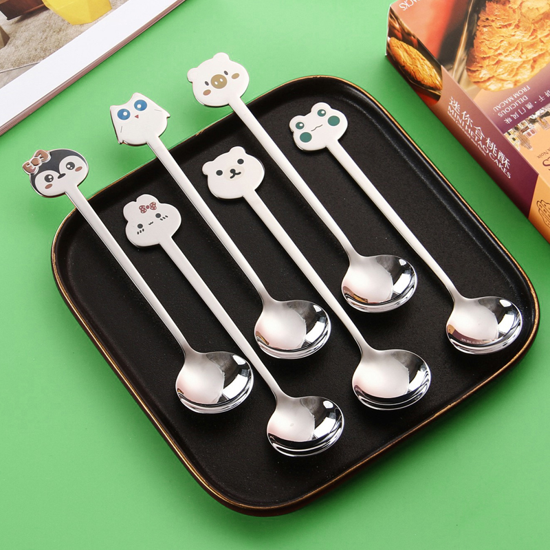 304不锈钢长柄勺子卡通汤匙