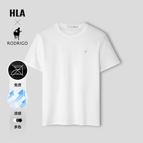 海澜之家印花圆领免烫短袖T恤男