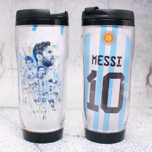 足球杯子水杯巴萨梅西内马尔皇马尤文C罗卡卡男生日礼物礼品创意