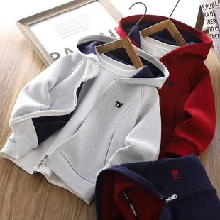 男童外套秋季2025新款帅气炸街连帽中大童卫衣开衫儿童秋装上衣韩