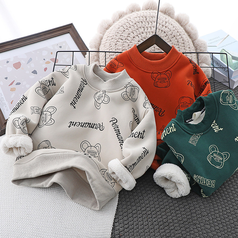 男童加绒加厚卫衣2023新款冬季圆领长袖中大儿童打底衫冬装上衣潮,童装/婴儿装/亲子装,卫衣/绒衫,淘宝优惠券,粉丝福利购,淘宝优惠卷