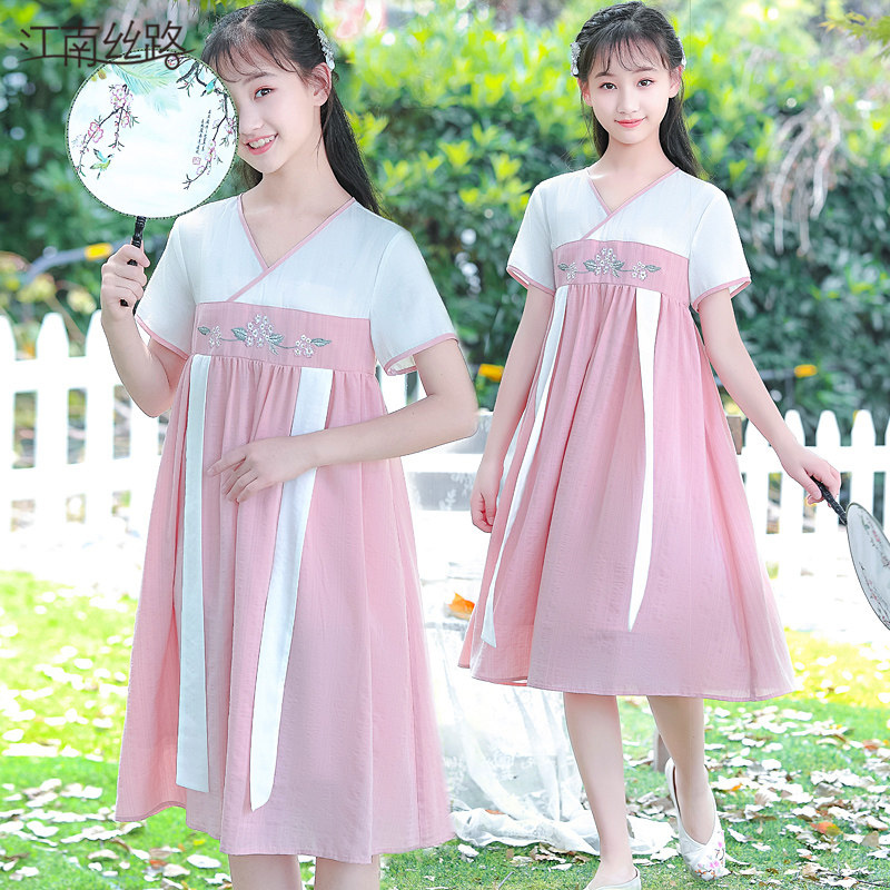 中学生汉服女初中生夏装改良古装连衣裙少女中国风学生飘逸古风裙在类目 女装/女士精品, 唐装/民族服装/舞台服装, 民族服装/舞台装中 - 来自Buy2taobao.com提供专业的淘宝代购服务