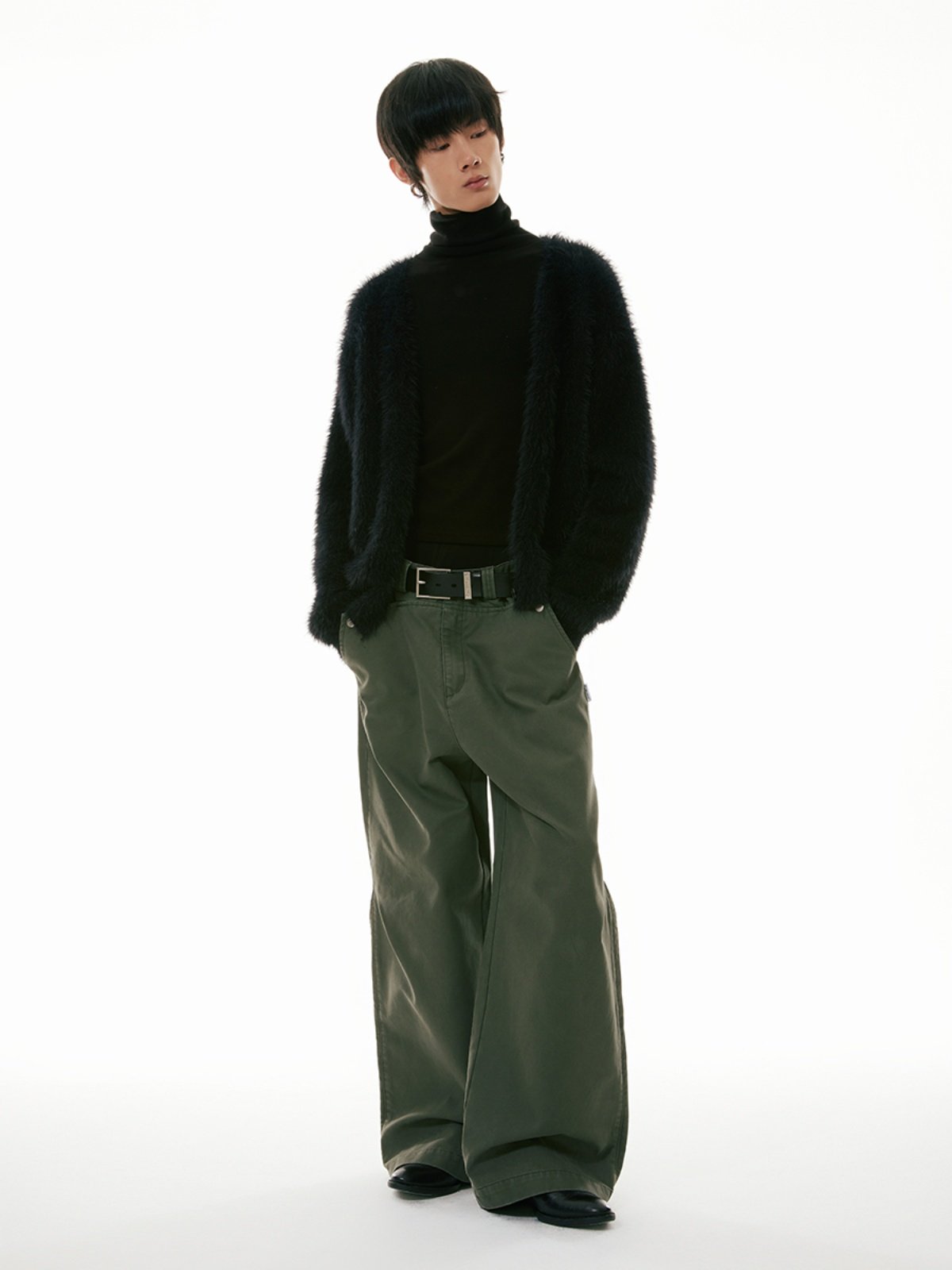 FUNKYFUN 2023AW 모조 밍크 V 넥 트렌디 한 복고풍 유행 카디건 남성과 여성을위한 부드러운 왁스 니트 스웨터 재킷