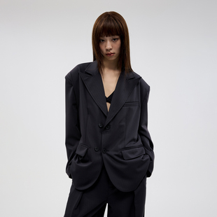 外套 暗条纹阔型垫肩西装 FUNKYFUN 2024AW