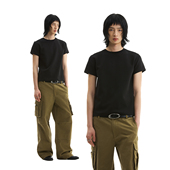 黑灰纯色空气层太空棉正肩短袖 FUNKYFUN 2025SS tee