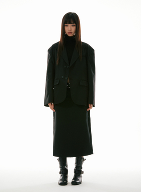 FUNKYFUN 2023AW 黑灰纯色质感廓形休闲西装外套