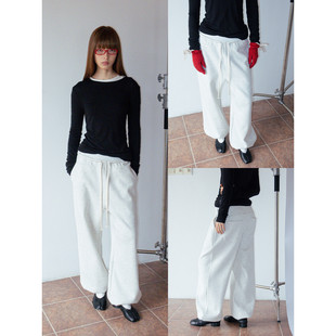 束脚运动裤 休闲裤 撞色系带松紧腰秋冬宽松直筒加绒卫裤 FUNKYFUN