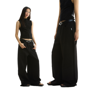 休闲裤 FUNKYFUN 结构设计纯色空气层太空棉宽松长裤 伐木裤 2025SS