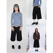 FUNKYFUN设计感纯色廓形西装 短裤 七分裤 男女时髦百搭休闲复合西裤