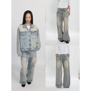 长裤 做旧磨破马骝渐变重工洗水宽松直筒牛仔裤 2025AW FUNKYFUN